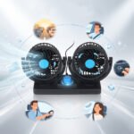 ⁦مروحة سيارة مزدوجة الرأس ب USB⁩ - الصورة ⁦3⁩