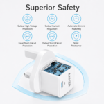 ⁦عرض Anker Power Port Nano-20W + كابل شاحن USB متعدد 15 سم، شحن سريع 3 في 1 (Lightning, Type-C & Micro USB)⁩ - الصورة ⁦6⁩