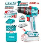 ⁦طقم شنيور لاسلكي TOTAL 20V Brushless مع عدة 166 قطعة⁩ - الصورة ⁦5⁩