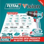 ⁦طقم شنيور لاسلكي TOTAL 20V Brushless مع عدة 166 قطعة⁩ - الصورة ⁦3⁩